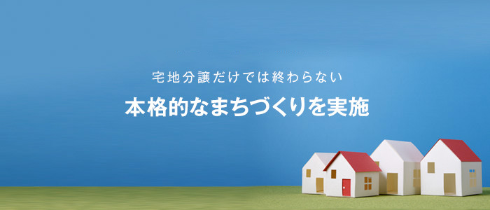 ハウスメーカーと提携して、宅地分譲だけでは終わらない本格的なまちづくりを実施