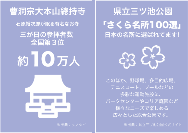 曹洞宗大本山、県立三ッ池公園「さくら名所１００選」