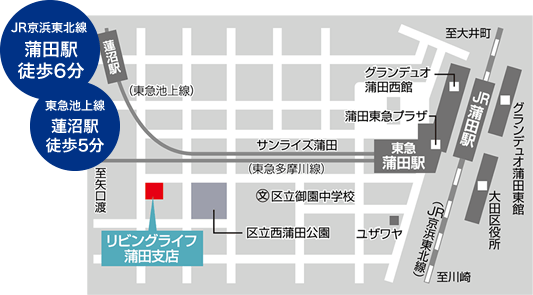 蒲田支店地図