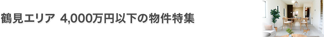 鶴見エリア 4000万円以下の物件特集