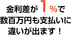 金利差が1％で数百万円も支払いに違いが出ます！