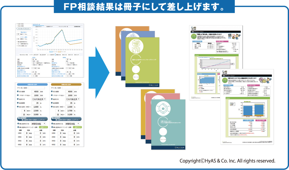 FP相談結果は冊子にして差し上げます。