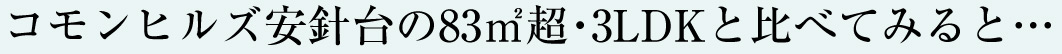 コモンヒルズ安針台の83㎡超・３LDKと比べてみると