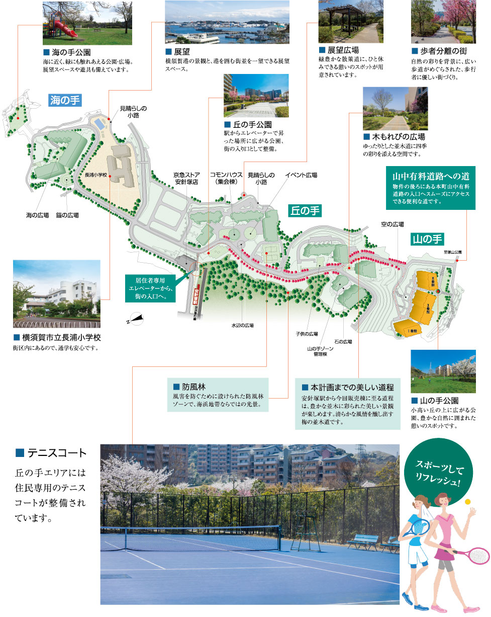 丘陵の自然を活かした大規模開発