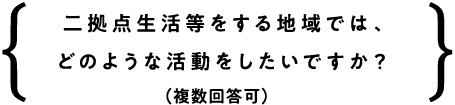 二拠点生活等をする地域では、どのような活動をしたいですか？