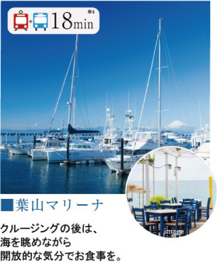 葉山マリーナー電車18分