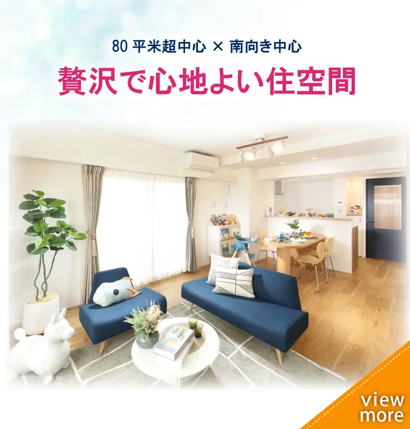 80㎡超中心 ・3LDK中心の贅沢で心地よい住空間