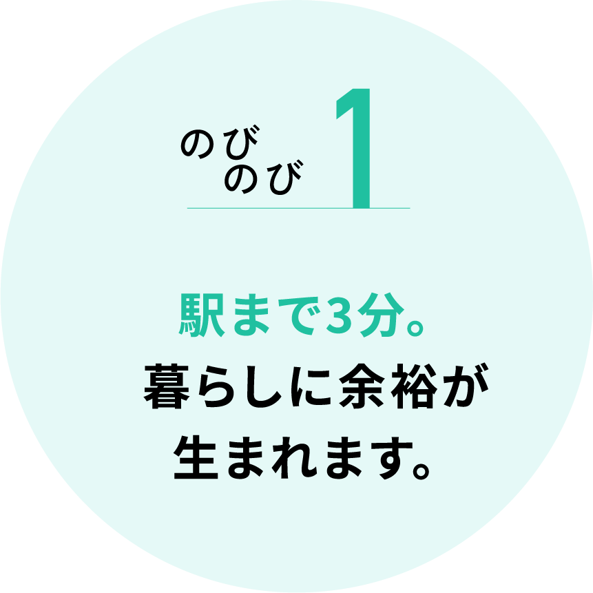 駅まで3分。暮らしに余裕が生まれます。