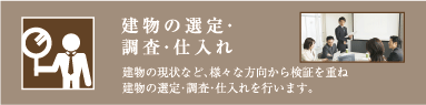 建物の選定・調査・仕入れ