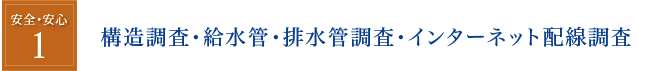 安全・安心１　構造調査・排水管調査・インターネット配線調査